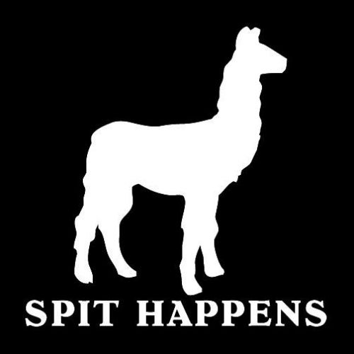 Spit happens vinyl decals alpaca llama for sale