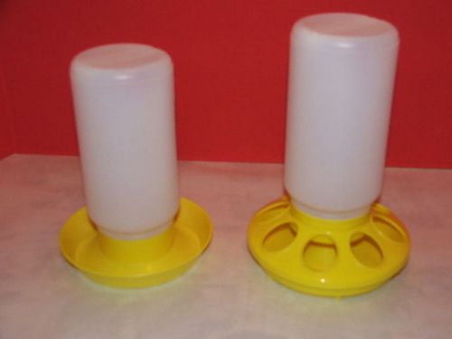 New Miller Little Giant Quart Size Feeder and Waterer Combo Yellow  Chicken