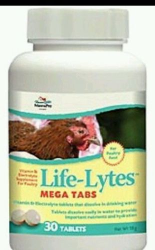 MannaPro Life Lytes Mega Tabs Vitamins Electorlytes Poultry Hydration 30 Tablets