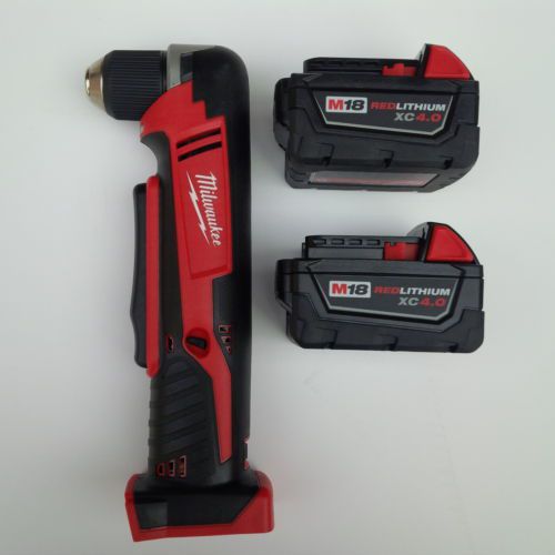 New milwaukee 2615-20 18v angle drill, (2) 4.0 48-11-1840 batteries m18 18 volt for sale