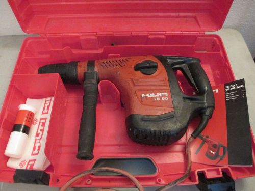 Hilti te-50 te50 rotary hammer drill with case, manual, depth gauge (lot 2) for sale