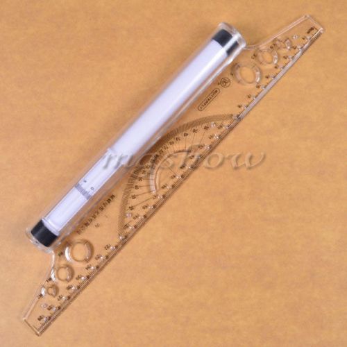 Clear Plastics Metric Parallel Multifunction Rolling Measurer Ruler Square Angle
