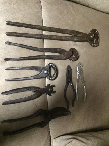 RARE Antique Tool Lot Backsmith Horse Hoof Nippers, Link Fix Chain Repair More