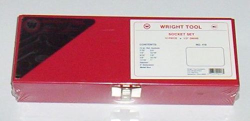 NEW Wright Tool Socket Set # 418 12 piece 12 pt 1/2&#034; drive