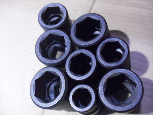 Eight !! stanley 3/4&#034; drive impact sockets made in usa for sale