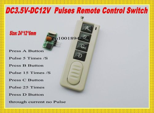 Pulses remote control switch dc3.5v-dc12v abcd different pulses 3.7v 4.5v 5v 9v for sale