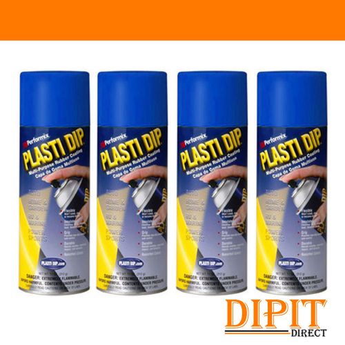 Performix Plasti Dip Cobalt Blue 4 Pack Rubber Coating Spray 11oz Aerosol Cans