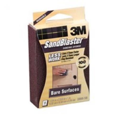 Sandblaster 3.75 in. x 2.5 in. x 1 in. 100 Grit Medium Sanding Sponge-20908-100