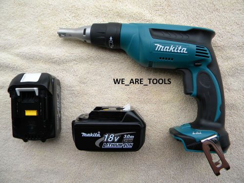 Makita 18v lxsf01 cordless drywall drill screwdriver, 2 bl1830 batteries 18 volt for sale
