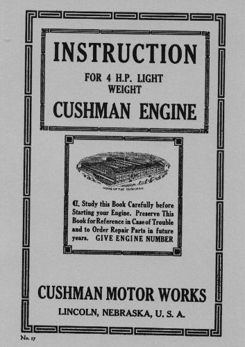 Cushman 4 H.P. Light Weight Instruction Manual
