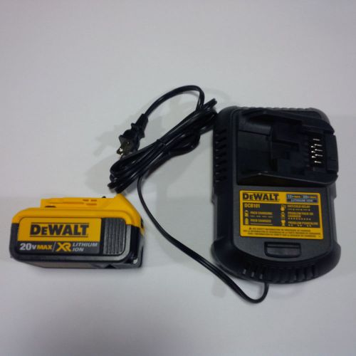 New dewalt dcb204 4.0 battery,dcb101 20v max charger for drill,saw,grind 20 volt for sale