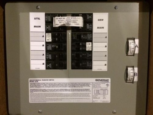 Generac 6378 30-Amp 7500-Watt Indoor Manual Transfer Switch for 10-16 Circuits