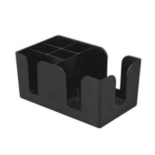 1 pc Plastic Bar Caddy Organizer Black 6 Compartments