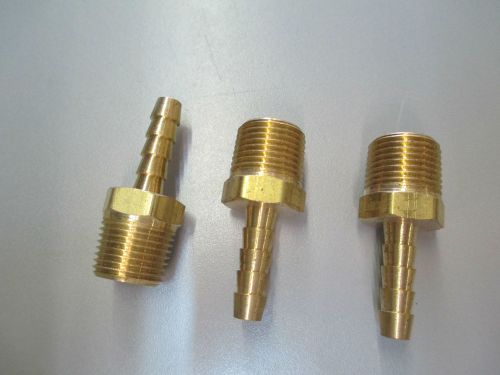 3pack - 3/8 MPT x 1/4 BARB ADAPTER, BRASS,