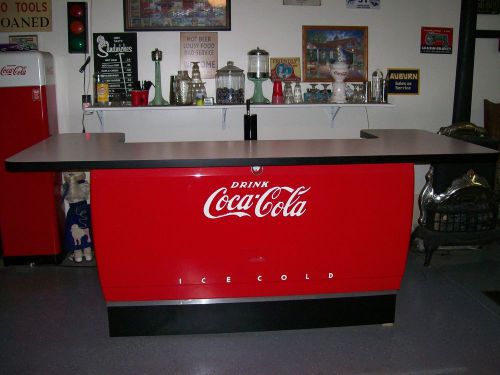 Coca Cola cooler themed soda fountain bar