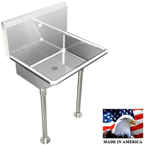 Industrial single station hand sink 24&#034; body only 1 hole 8&#034; on center on floor for sale