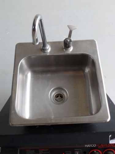 Stainless Steel Drop In Hand Sink with Faucet 16&#034;W x 16&#034;D
