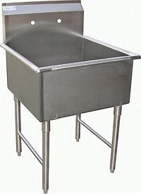 1 compartment prep sink 24&#034;x24&#034; stainless steel nsf for sale