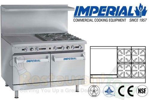 Imperial commercial restaurant range 48&#034; w/ 24&#034; griddle propane ir-4-g24 for sale