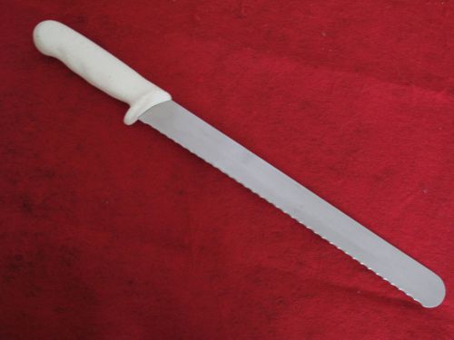 Dexter russell 17&#034; bread knife 12&#034; scalloped blade sani-safe white handle nsf for sale