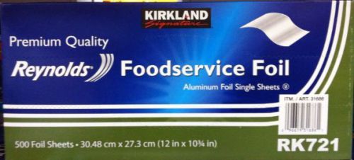Kirkland Signature Reynolds Foodservice Foil 500 Sheets 12&#034; X 10.75&#034;