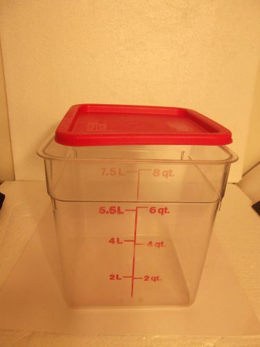4 Cambro 8 Quart Food Storage Containers with  LID COMMERCIAL KITCHEN  8SFSCW