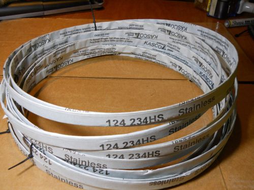 Lot of 4 kasco 124&#034; x 5/8&#034; x .022 stainless steel meat bandsaw blades for sale