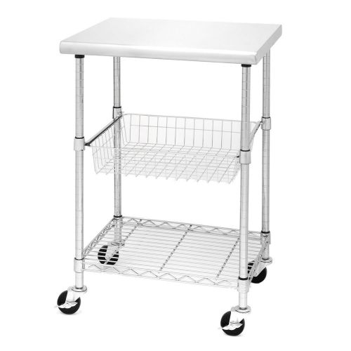 Restaurant/home stainless steel kitchen work prep table wheels lock storage cart for sale