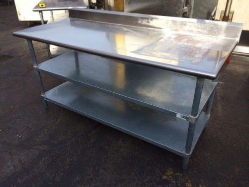 Advance tabco 72&#034; work table with double under shelf for sale