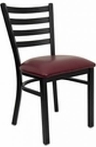 New metal designer restaurant chairs w burgundy vinyl seat** lot of 10 chairs*** for sale