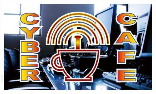 bb332 Cyber Cafe Internet Bar Banner Sign