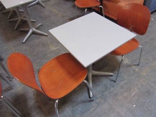 Metal pedestal leg laminate table 24x24 cafeteria