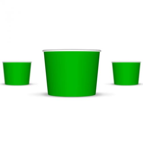 12 oz Green Paper Ice Cream Cups - 1,000 / Case