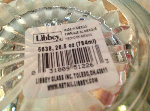 Huge Clear Libbey (5638) 26.5 oz. Glass Mug - Tag Remains At Bottom