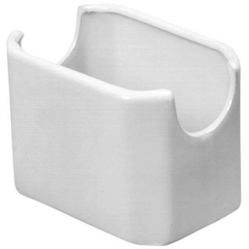 4 - White Ceramic / Porcelain Restaurant Sugar/Tea Container Holder