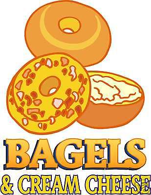 Bagel Cream Cheese Restaurant Concession Food Decal 14&#034;