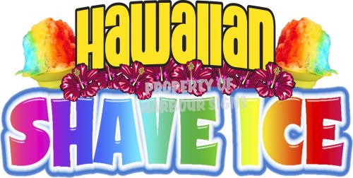 Hawaiian Shave Ice Decal 24&#034; Concession Trailer Food Truck Cart Van Vinyl Menu