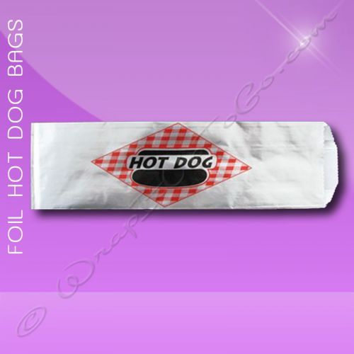 Foil hot dog bags – 3-1/2 x 1-1/2 x 12 – printed hot dog for sale