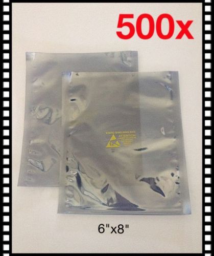 500 ESD Anti-Static Shielding Bags, 6&#034;x8&#034; in (152mm x 203mm),Open-Top,3.1 mils