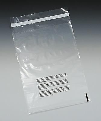 Case/ 1000 12&#034;x16&#034; SELF SEAL Poly Bags Print w/ Suffocation Warning &amp; VENT 2 mil