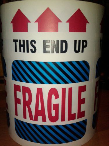 500 Fragile - This End Up Labels with Up Arrows - Size 4 x 6 [ 1 Roll ]