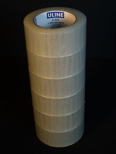 2&#034; 110 yard clear 2 mil uline industrial packing / shipping tape s-423 6 rolls for sale
