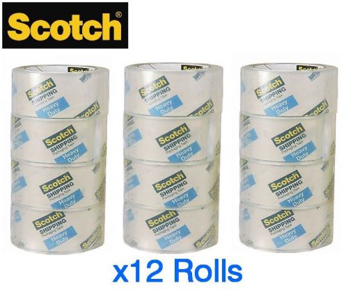 x12 Rolls  SCOTCH Heavy-Duty Shipping / Packaging Tape Rolls ~ PREMIUM THICKNESS