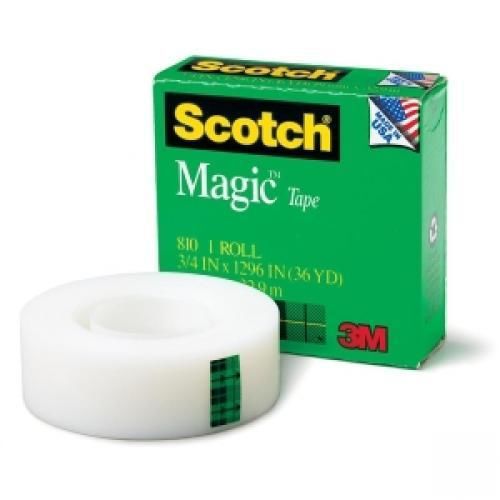 Scotch Magic Invisible Tape - 0.75  Width x 1296  Length - 1  Core - Writable Su