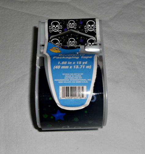 Black Decorative Packaging Tape with Skulls and Cross Bones