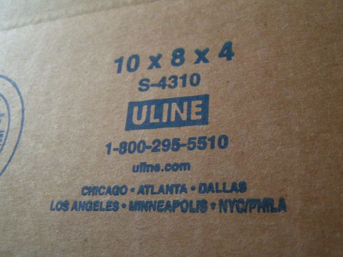 New 25 count ULINE S-4310 10X8X4 Shipping Packing Corrugated Box Boxes