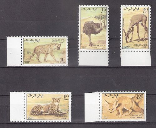 Sahara  1990 &#034;animals&#034;  set of  5 stamps mnh for sale