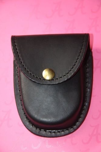 Boston Leather Rounded Bottom XL Handcuff Case w/ Snap Closure