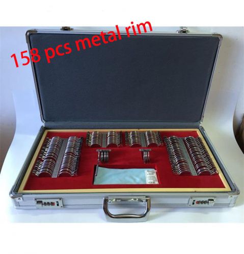 158 pcs metal rim optical trial lens set aluminium case+presented trial frame for sale