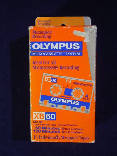 Olympus blank Microcassette Recording Tapes (10) XB60 Unused and Still Wrapped